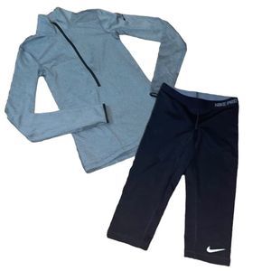 •NIKE• **like new**workout set… dri-fit 1/2 zip and capri legging size XS/S…
